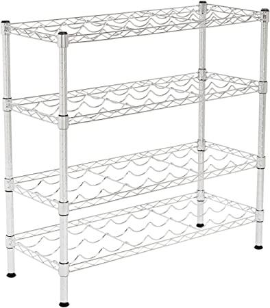 GATTO 4-Tier Chrome Wine Rack - 36 Bottle